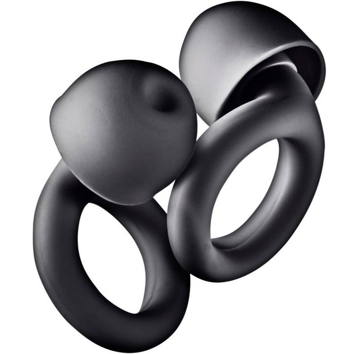 NGS NOON BLACK Tapones de silicona para oídos con cancelación de ruido, Negros